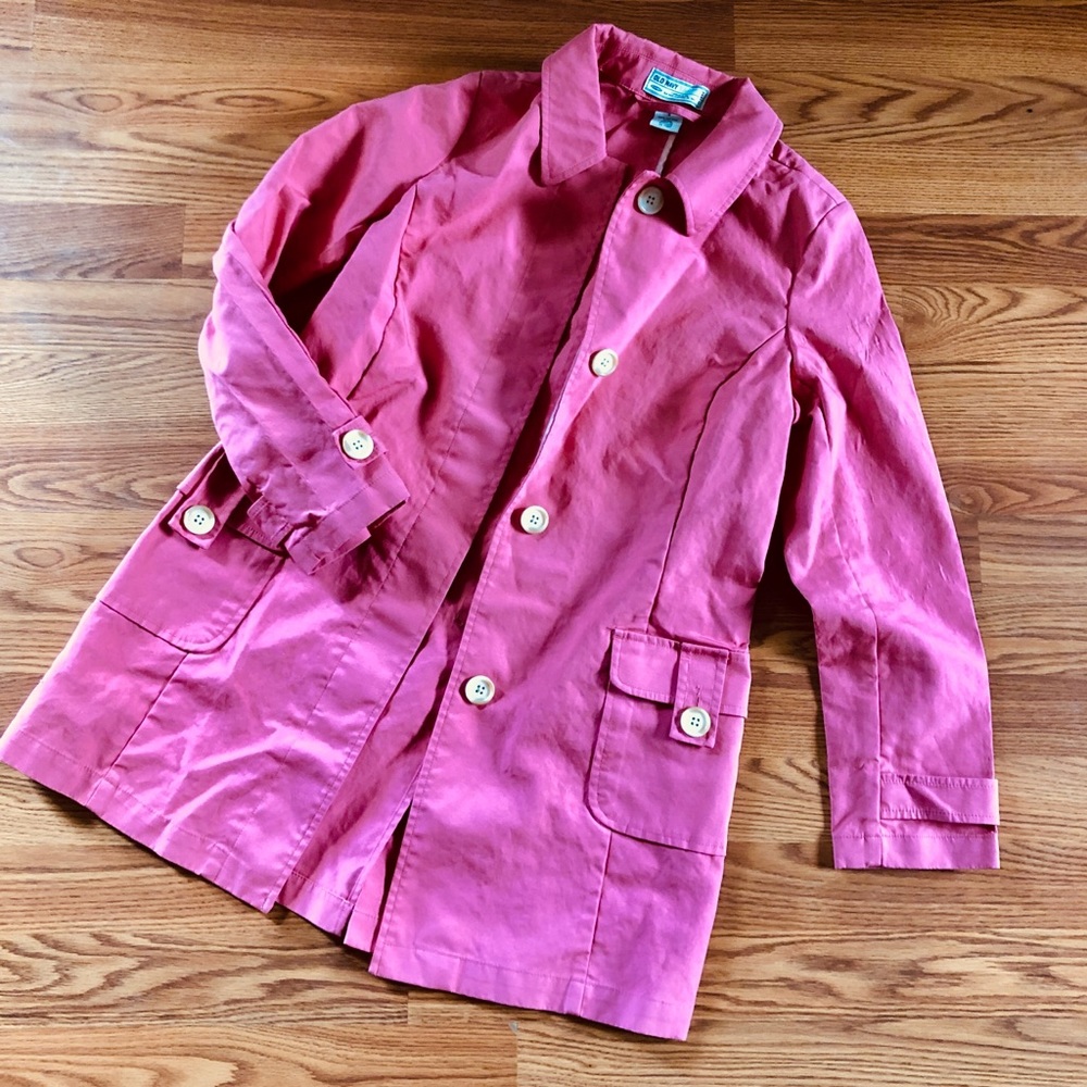 Pink Cotton Rain Trench coat - Picture 2 of 8